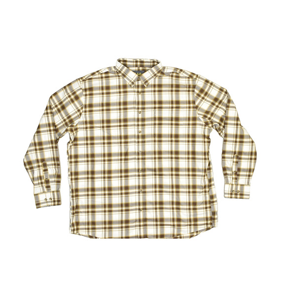 Cabela's Plaid Flannel Button Up Shirt Brown Size 2XLT Big & Tall Flannel - Picture 1 of 8